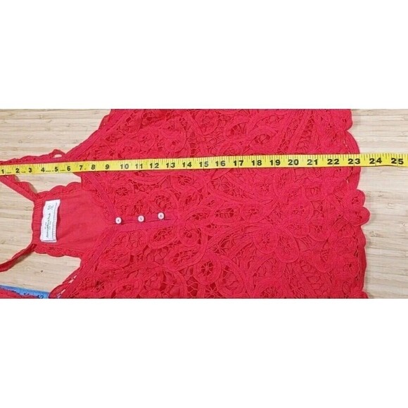 Abercrombie & Fitch Top Womens XS-S Hot Pink Tank Lace Crochet Detailed Cropped - Picture 11 of 12
